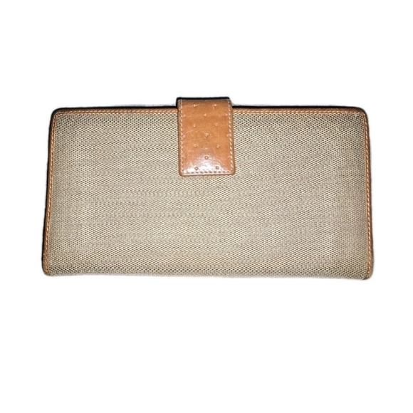 RARE Authentic Gucci Amalfi Beige and Brown Cloth Wallet with Silver Accent EUC - Picture 2 of 9